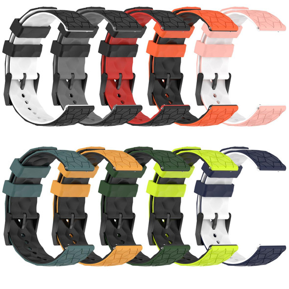 For Xiaomi MI Watch S1 Active 22mm Football Pattern Two-Color Silicone Watch Band(Black+White)