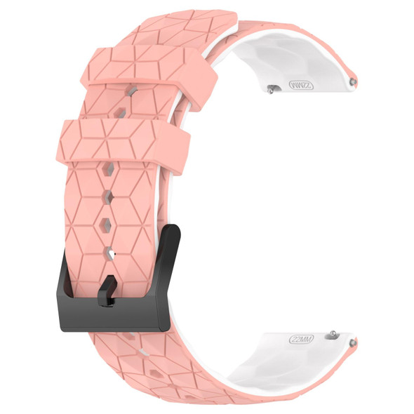 For Samsung Gear S3 Frontier 22mm Football Pattern Two-Color Silicone Watch Band(Pink+White)