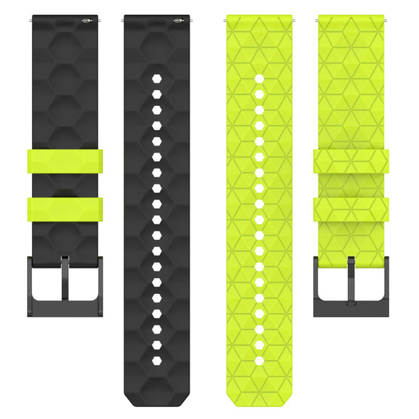 For Xiaomi Haylou RT2 LS10 22mm Football Pattern Two-Color Silicone Watch Band(Olive Green + Black)