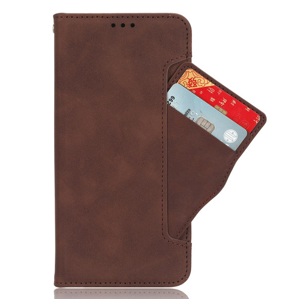 For OnePlus 11 5G Skin Feel Calf Texture Card Slots Leatherette Phone Case(Brown)