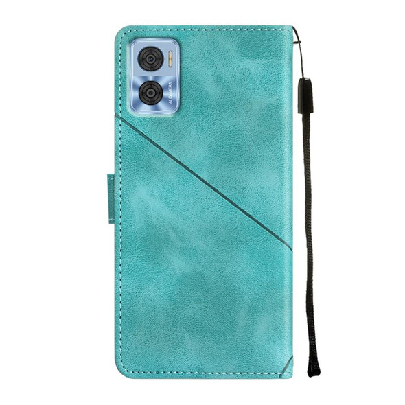 For Motorola Moto E22i 4G / E22 4G Skin-feel Embossed Leatherette Phone Case(Green)