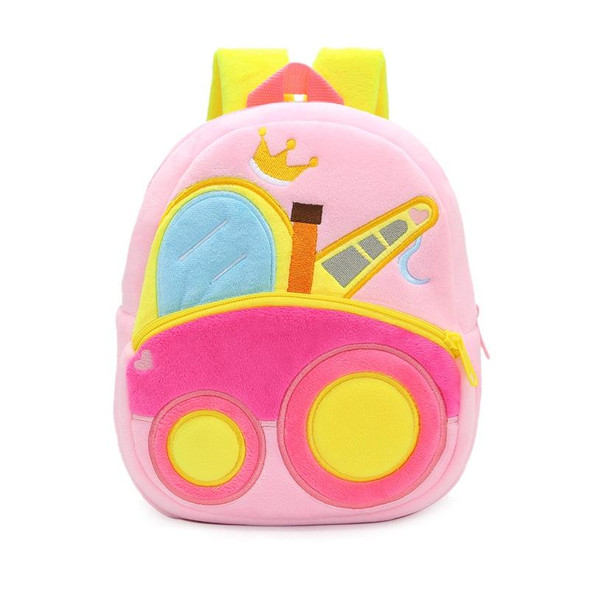 3D Cartoon Trucks Cars Plush Kids Backpack Children School Bags(Crane)