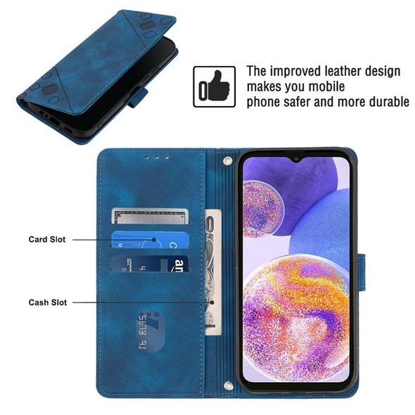 For Samsung Galaxy A32 5G / M32 5G Skin-feel Embossed Leatherette Phone Case(Blue)