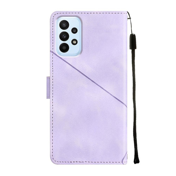 For Samsung Galaxy A32 5G / M32 5G Skin-feel Embossed Leatherette Phone Case(Light Purple)