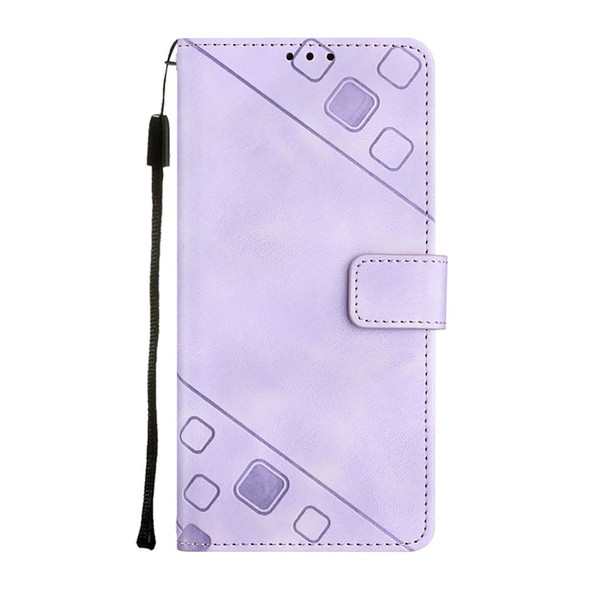 For Samsung Galaxy S20 FE / S20 2022 Skin-feel Embossed Leatherette Phone Case(Light Purple)