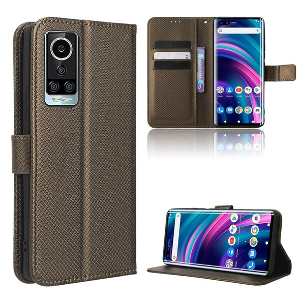 For BLU Bold N2 Diamond Texture Leatherette Phone Case(Brown)