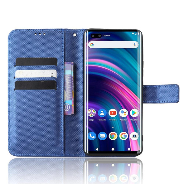 For BLU Bold N2 Diamond Texture Leatherette Phone Case(Blue)
