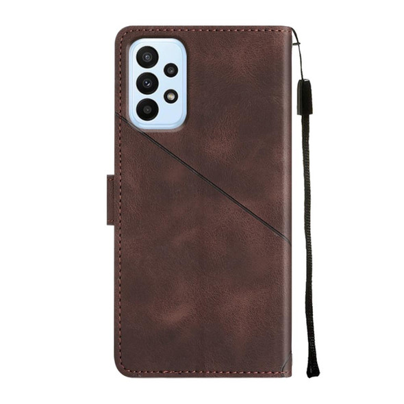 For Samsung Galaxy A32 5G / M32 5G Skin-feel Embossed Leatherette Phone Case(Brown)