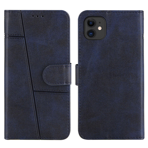 Stitching Calf Texture Buckle Horizontal Flip Leather Case with Holder & Card Slots & Wallet & Lanyard - iPhone 11 Pro(Blue)