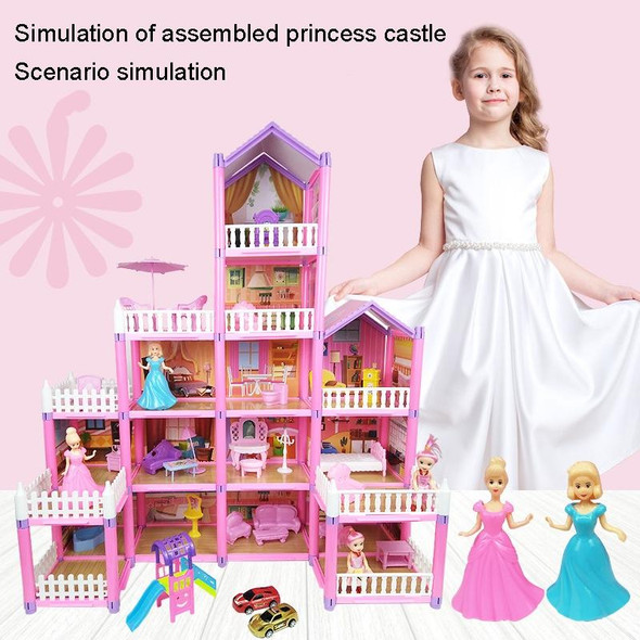 DSJ55-1 105pcs/set Children Passing Domestic Toy Doll House Princess Castle Set Simulation Disguise House