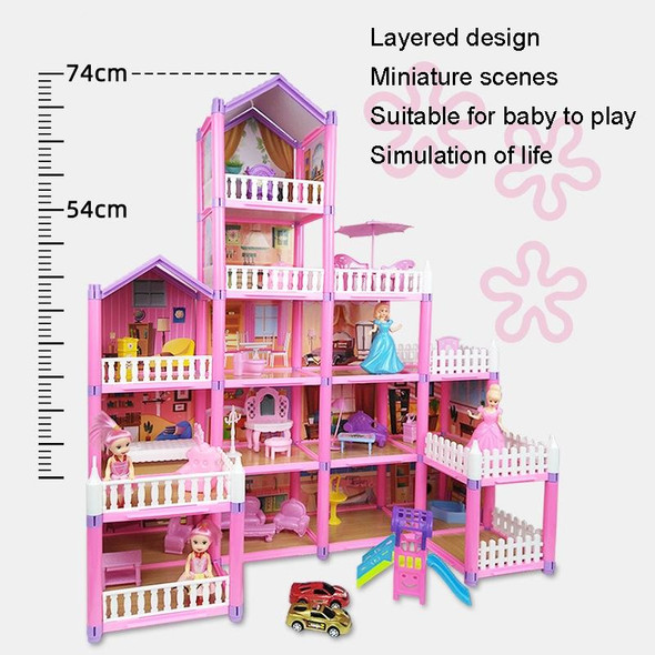 DSJ55-1 105pcs/set Children Passing Domestic Toy Doll House Princess Castle Set Simulation Disguise House