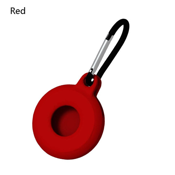 4 PCS Round Shape Shockproof Anti-scratch Silicone Protective Case with Carabiner for AirTag(Red)