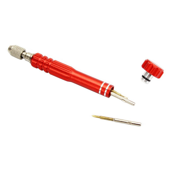 JF-6688 5 in 1 Metal Multi-purpose Pen Style Screwdriver Set for Phone Repair(Red)