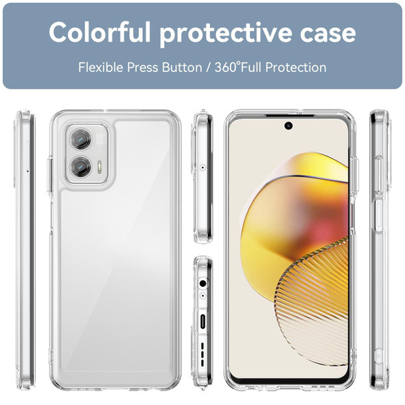 For Motorola Moto G73 Colorful Series Acrylic + TPU Phone Case(Transparent)