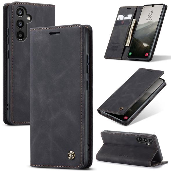 For Samsung Galaxy A34 5G CaseMe 013 Multifunctional Horizontal Flip Leatherette Phone Case(Black)