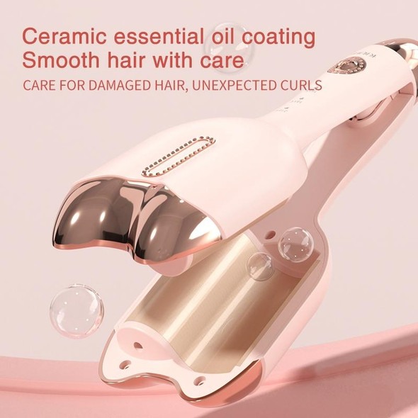 LC-101 32mm Cat Paw Egg Roll Hair Curler 3 Level Temperature Control Curling Iron ,EU Plug(Pink)