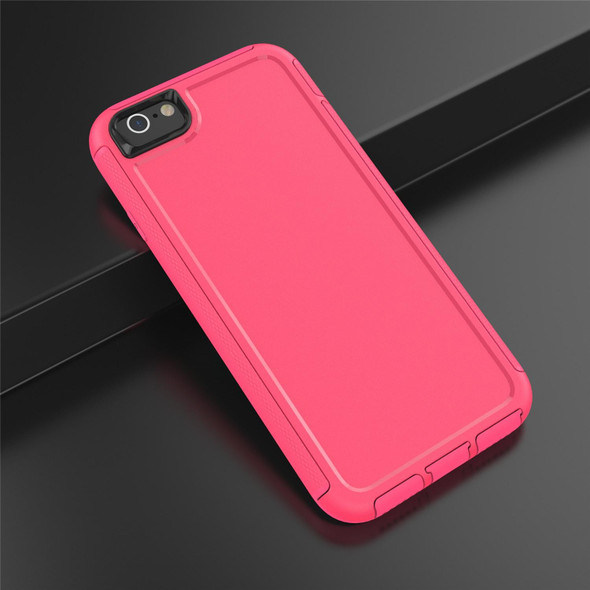 360 All-inclusive Shockproof Precise Hole PC + TPU Protective Case - iPhone 6s / 6(Rose Red)