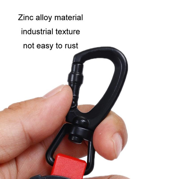 Telescopic High Resilience Steel Wire Rope Metal Anti-theft Buckle(Quick Release Ring Black Red)