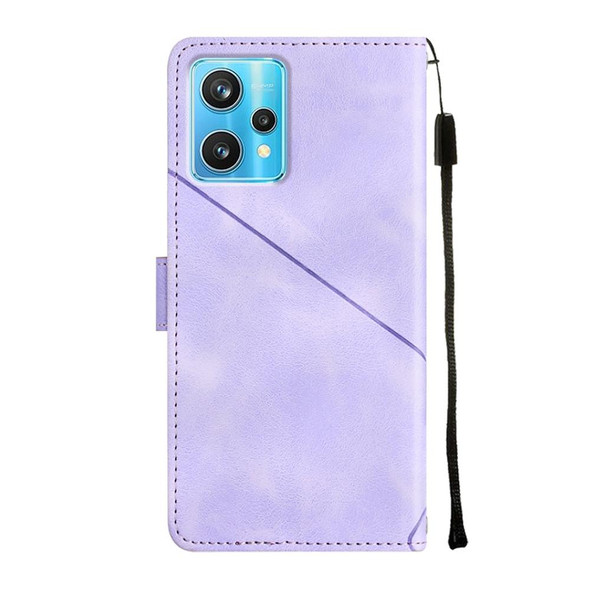 For Realme 9 Pro 5G / OnePlus Nord CE 2 Lite 5G Skin-feel Embossed Leatherette Phone Case(Light Purple)