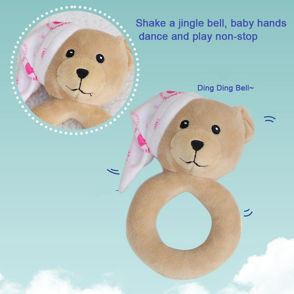 Baby Hand Rattles Toys Hand Grip Stick Newborn Soothing Toys,Style: Sleep Bear Pink Bibi Style