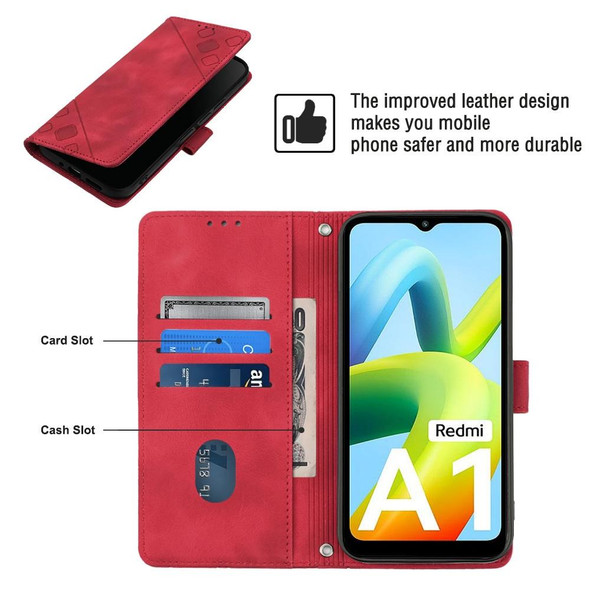 For Xiaomi Redmi A1 Skin-feel Embossed Leather Phone Case(Red)