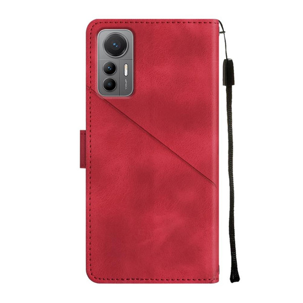 For Xiaomi 12 Lite Skin-feel Embossed Leather Phone Case(Red)
