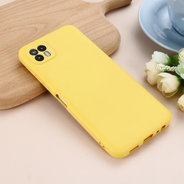 For Motorola Moto G50 5G Pure Color Liquid Silicone Shockproof Full Coverage Phone Case(Yellow)