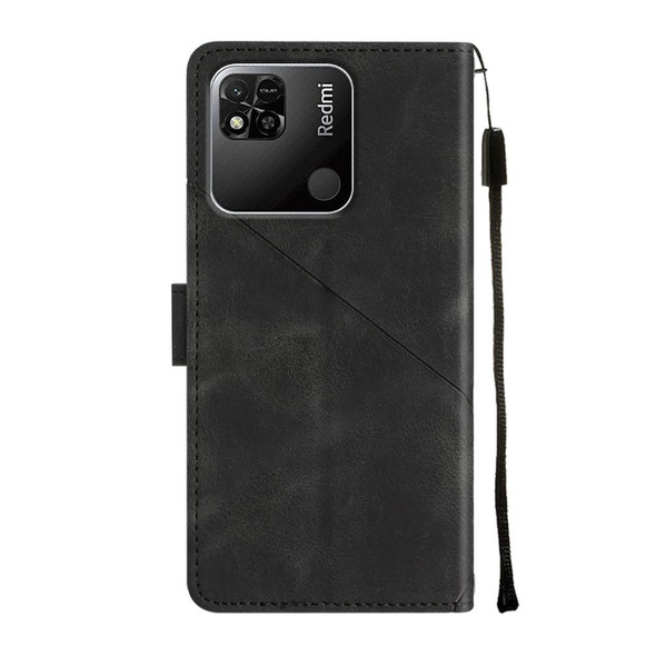 For Xiaomi Redmi 10A Skin-feel Embossed Leather Phone Case(Black)