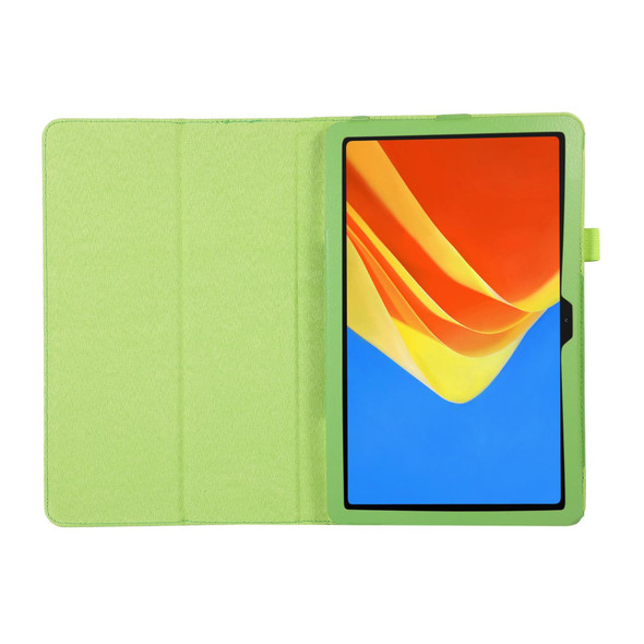 For Huawei MatePad SE 10.4 Litchi Texture Leatherette Tablet Case with Holder(Green)