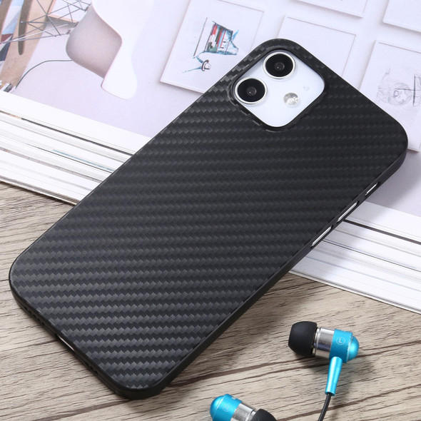 Carbon Fiber Texture PP Protective Case - iPhone 12 mini(Black)