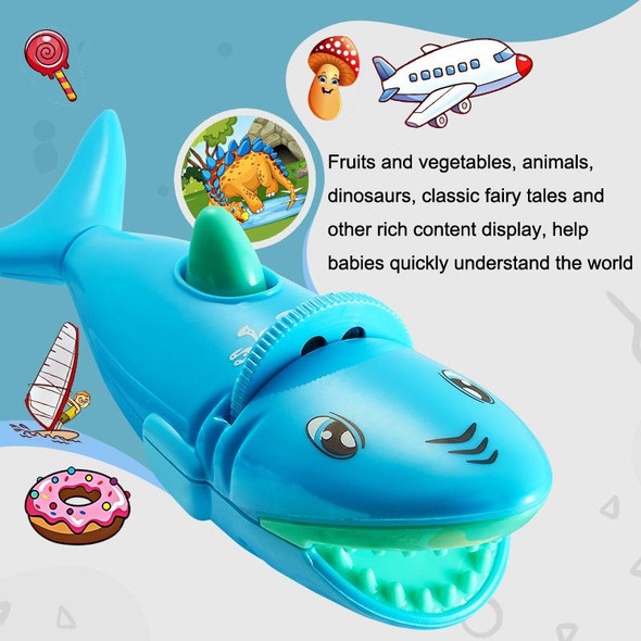 2pcs Children Early Education Luminous Projector Flashlight Story Machine With 6 Cards (Blue)