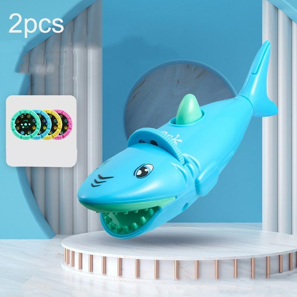 2pcs Children Early Education Luminous Projector Flashlight Story Machine With 4 Cards (Blue)