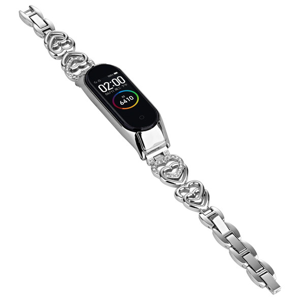 For Xiaomi Mi Band 7 Universal Diamond Metal Watch Band(Silver)