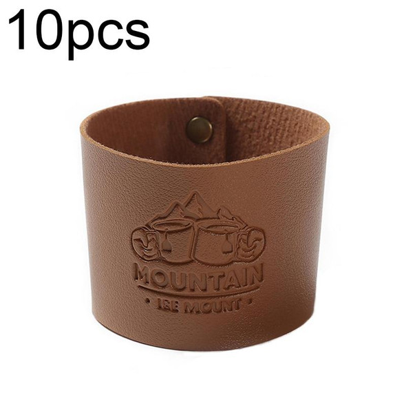 10pcs Outdoor Stainless Steel Cup Anti-scald Sleeve High Temperature Heat Insulation Sleeve(Brown)