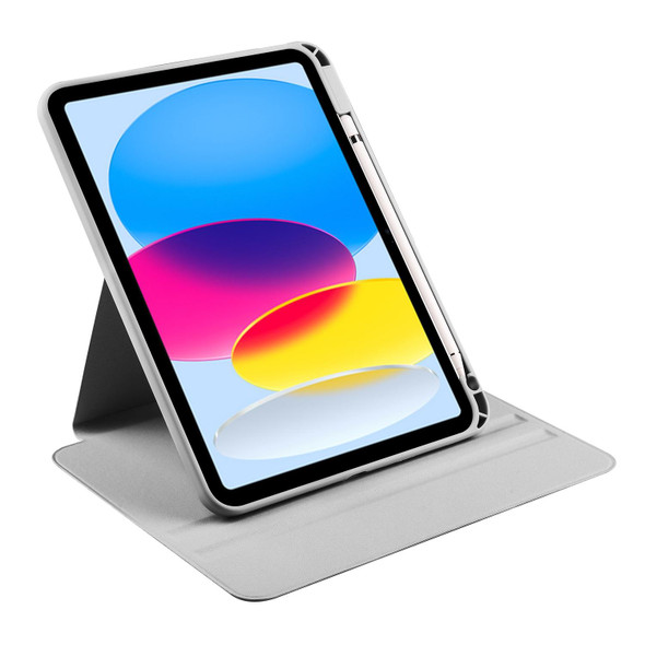 For iPad 10th Gen 10.9 2022 Acrylic 360 Degree Rotation Holder Tablet Leatherette Case(Fog Grey)