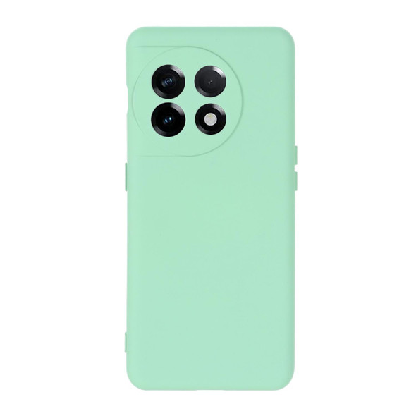 For OnePlus 11 Pure Color Liquid Silicone Shockproof Full Coverage Phone Case(Green)