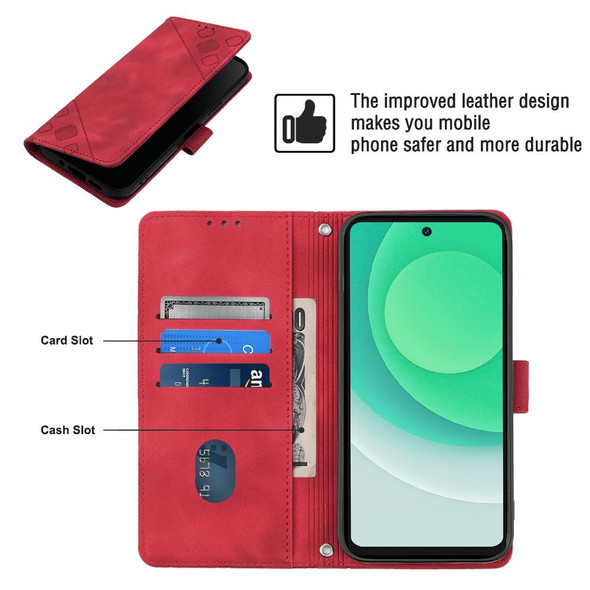 For Tecno Camon 19 Skin-feel Embossed Leatherette Phone Case(Red)