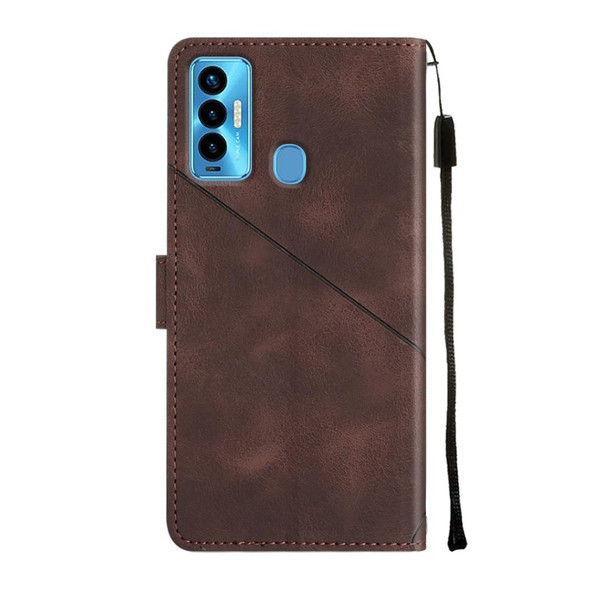 For Tecno Camon 18i Skin-feel Embossed Leatherette Phone Case(Brown)