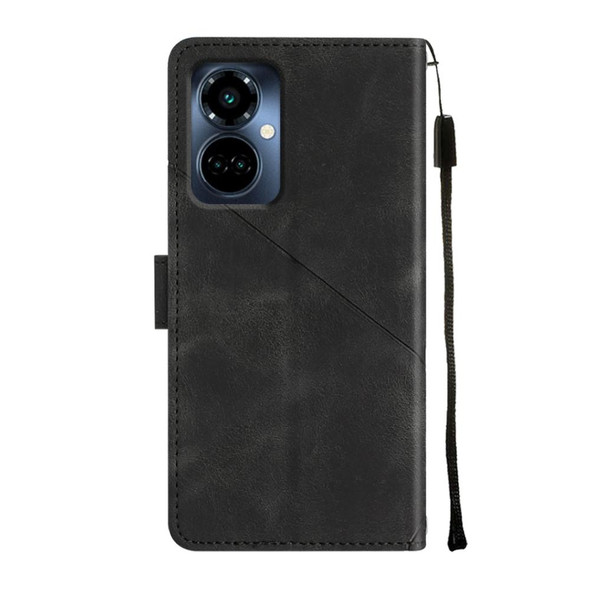 For Tecno Camon 19 Pro 5G Skin-feel Embossed Leatherette Phone Case(Black)