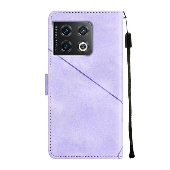 For OnePlus 10 Pro 5G Skin-feel Embossed Leatherette Phone Case(Light Purple)