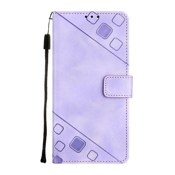 For Xiaomi Redmi Note 12 Global Skin-feel Embossed Leather Phone Case(Light Purple)