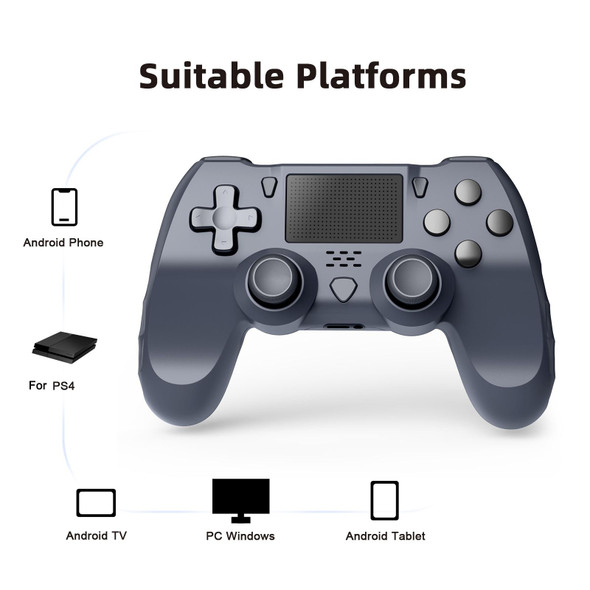 898 Bluetooth 5.0 Wireless Game Controller for PS4 / PC / Android(Grey)
