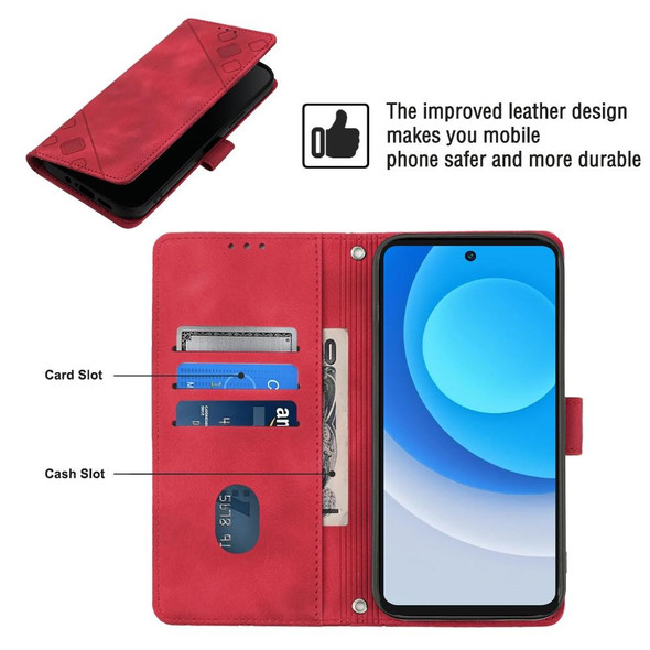 For Tecno Camon 19 Pro 5G Skin-feel Embossed Leatherette Phone Case(Red)