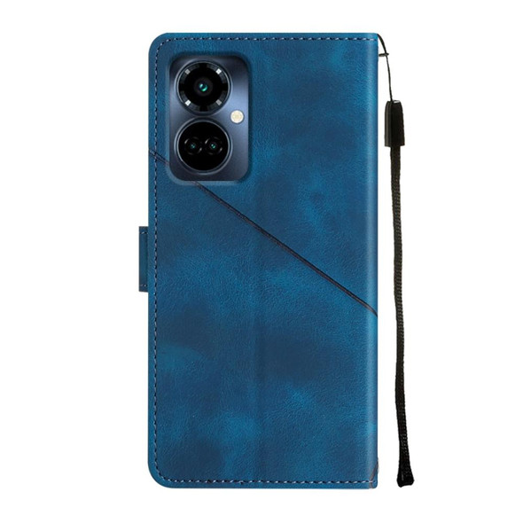 For Tecno Camon 19 Pro 5G Skin-feel Embossed Leatherette Phone Case(Blue)