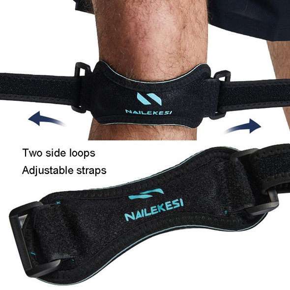 2pcs NAILEKESI Sports Knee Brace Running Jump Rope Knee Protector, Size: One Size(Black Gray)