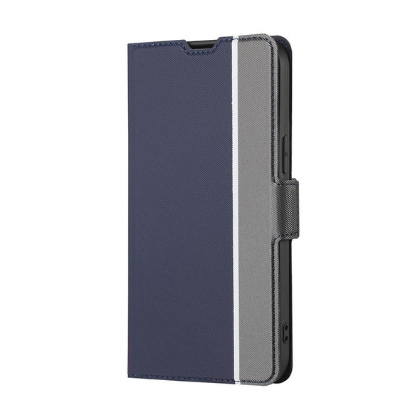 For OPPO Reno8 T 5G/A1 Pro 5G Twill Texture Side Buckle Leatherette Phone Case(Blue)