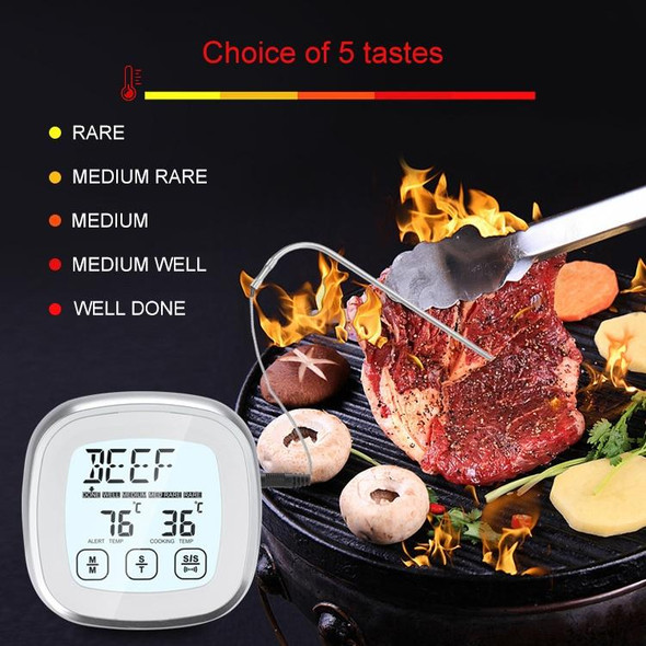 TS-BN53-A Digital Kitchen Food Cooking BBQ Wireless Touch Screen Thermometer with Timer & Alarm