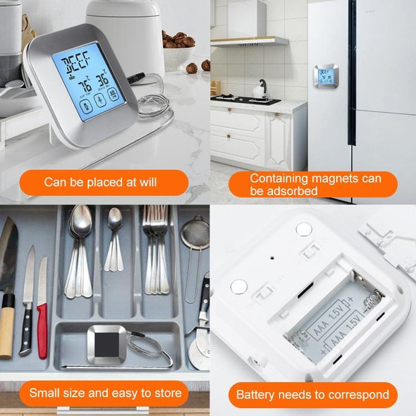 TS-82 Digital Kitchen Food Cooking BBQ Wireless Touch Screen Thermometer with Timer Alarm