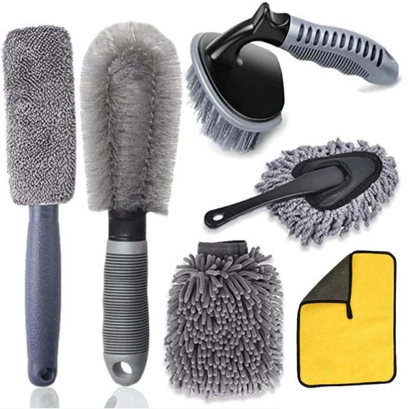 6pcs/Set Gloves Dusting Tire Brush Car Cleaning Brush Set(A Model)