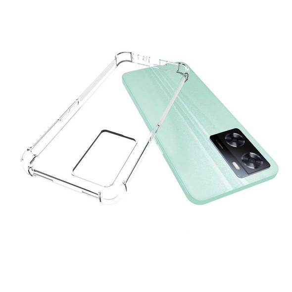 For OPPO A57 Shockproof Non-slip Thickening TPU Phone Case(Transparent)